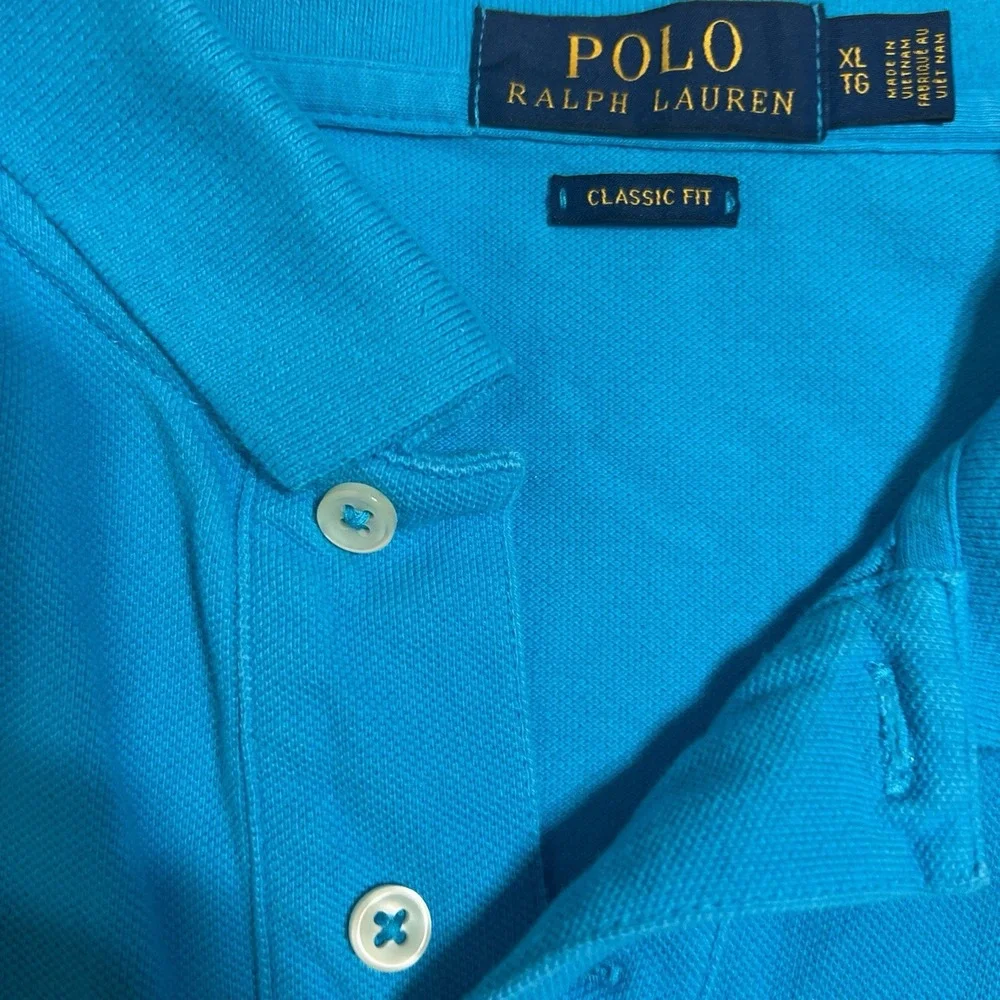 Ralph‎ Lauren Men's Polo Short Sleeve, Teal Extra Large